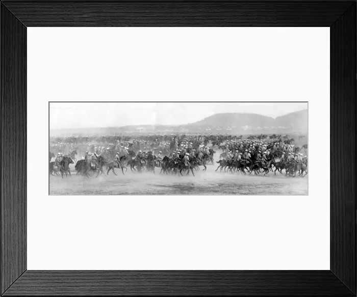 Framed Print : Russian cavalry on exercise in Poland during the Great war September 1914