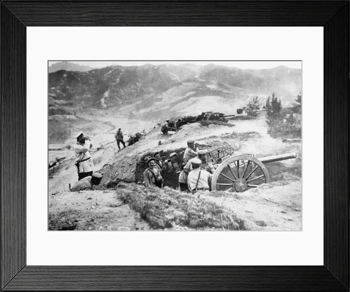 Framed Print : Russian artillery entrenched during their battle against the Austro-Hungarian army Framed Print : Russian artillery entrenched during their battle against the Austro-Hungarian army
