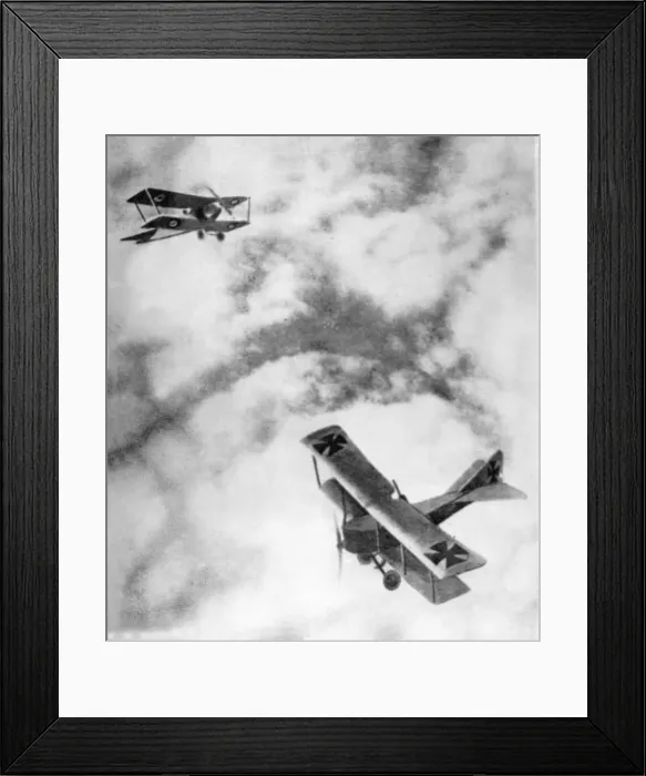 Framed Print : Picture of a dog-fight during the Great War taken by an observer
