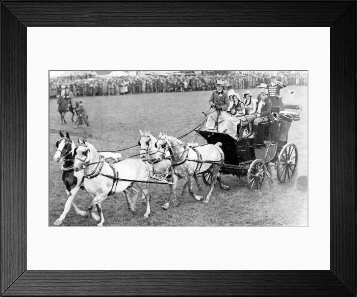 Framed Print : The four in hand Venture coach on show Framed Print : The four in hand Venture coach on show