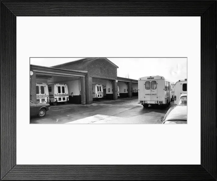Framed Print : Ambulances ready for the next emergency call out at Hebburn ambulance station Framed Print : Ambulances ready for the next emergency call out at Hebburn ambulance station