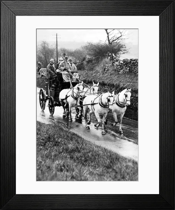 Framed Print : A coach and horses scene in the country Framed Print : A coach and horses scene in the country