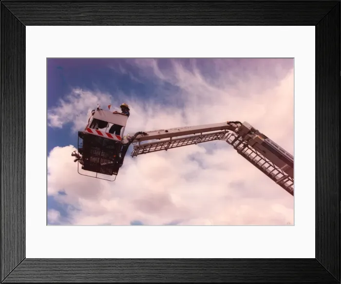 Framed Print : Gateshead Fire Station shows off its latest piece of equipment - the Bronto Skylift