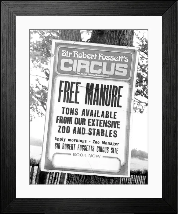 Framed Print : A poster advertising Sir Roberts Fossets Circus with an unusal perk Framed Print : A poster advertising Sir Roberts Fossets Circus with an unusal perk