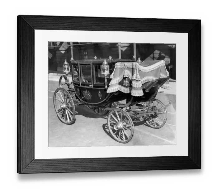 Framed Print : A view of the glass state coach which will be used at the Royal wedding of Princess Framed Print : A view of the glass state coach which will be used at the Royal wedding of Princess