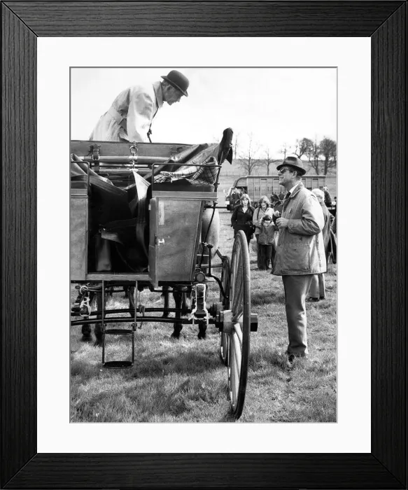 Framed Print : Prince Phillip the Duke of Edinburgh enjoying his favourite pastime talking to someone