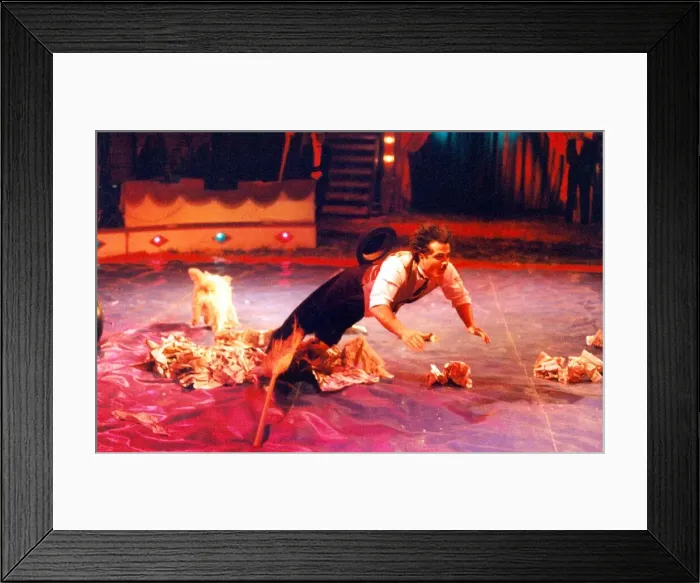 Framed Print : Charlie the clown performing at the Moscow State Circus