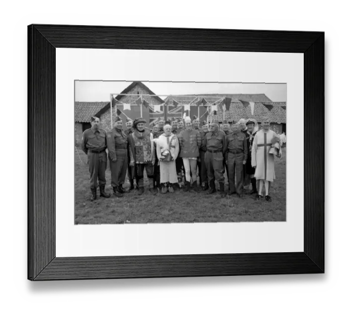 Framed Print : Arthur Lowe dressed up as St George during filming for the episode Knights of Madness in Framed Print : Arthur Lowe dressed up as St George during filming for the episode Knights of Madness in