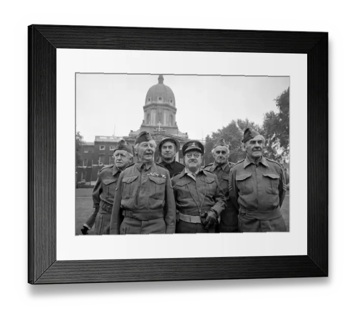 Framed Print : Dads Army actors at the opening of a new exhibition about the real Dads Army - the Home Framed Print : Dads Army actors at the opening of a new exhibition about the real Dads Army - the Home