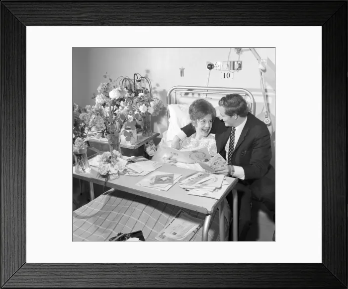 Framed Print : Medical: Mrs. Rosemay Letts mother of the quins pictured today in her room Framed Print : Medical: Mrs. Rosemay Letts mother of the quins pictured today in her room