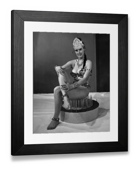 Framed Print : Yoga: Tough as Nails. Heres an easy-on-the-eye honey who doesnOt need an easy-chair