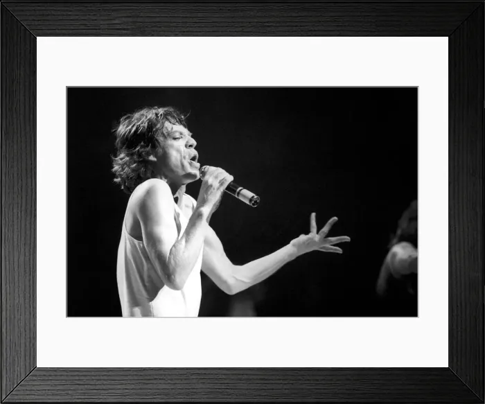 Framed Print : Rolling Stones in Concert. Mick Jagger back on the road for the first concert of their Framed Print : Rolling Stones in Concert. Mick Jagger back on the road for the first concert of their