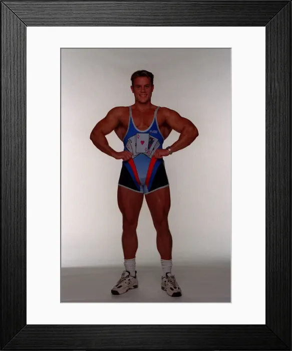 Framed Print : Warren Firman Gladiator March 98 Star of TV show The Gladiators Known as Ace