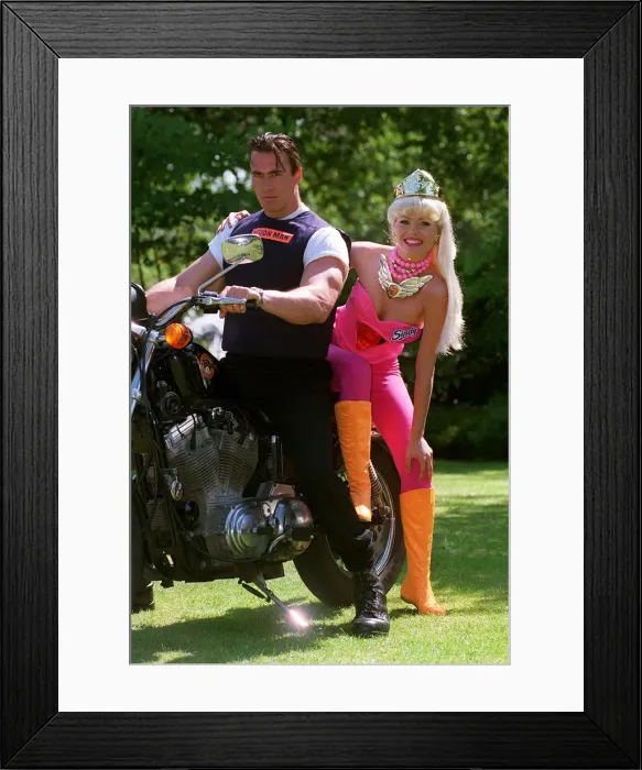 Framed Print : Mark Griffin Gladiators Trojan who plays Action Man meets Sindy at the launch of both Framed Print : Mark Griffin Gladiators Trojan who plays Action Man meets Sindy at the launch of both