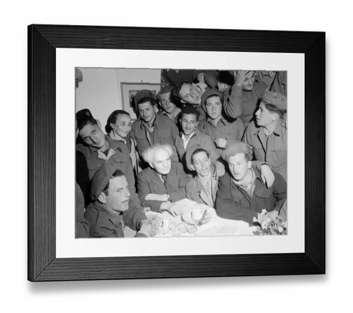 Framed Print : David Ben Gurion Founder of Modern Israel with Fledgling Israeli Army Circa 1947 Framed Print : David Ben Gurion Founder of Modern Israel with Fledgling Israeli Army Circa 1947