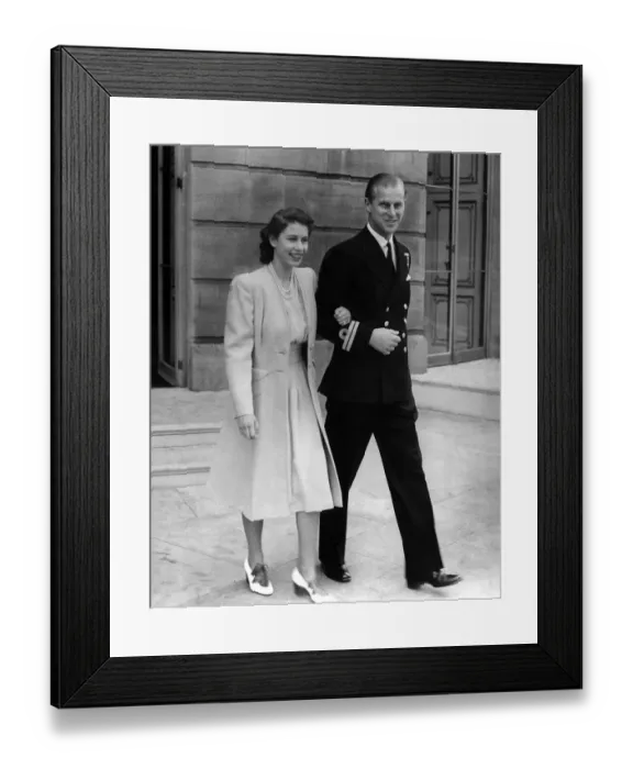 Framed Print : Princess Elizabeth and her fiance Lieutenant Philip Mountbatten announce their engagement Framed Print : Princess Elizabeth and her fiance Lieutenant Philip Mountbatten announce their engagement
