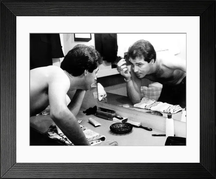 Framed Print : Michael Barrymore in his changing room as he prepares for his Summer season in Great Framed Print : Michael Barrymore in his changing room as he prepares for his Summer season in Great