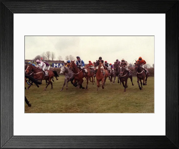 Framed Print : Horseracing Grand National Aintree April 1993 General shot of Horses running Framed Print : Horseracing Grand National Aintree April 1993 General shot of Horses running