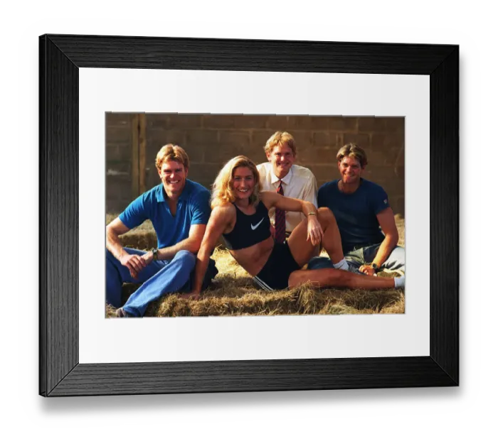 Framed Print : Galdiator Alison Paton ( Siren) with James Euan and David Cunningham July 1997