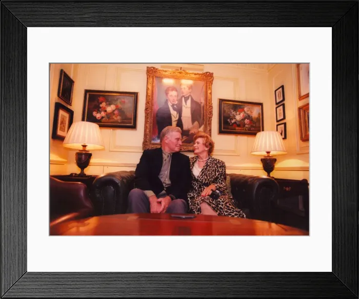 Framed Print : Charlton Heston with his wife Lydia at the Dorchester Hotel in London Framed Print : Charlton Heston with his wife Lydia at the Dorchester Hotel in London