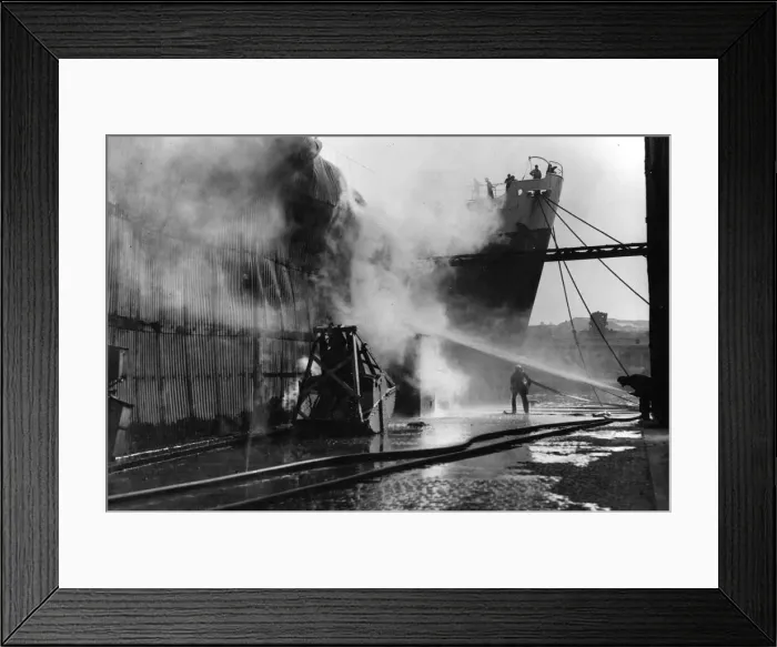 Framed Print : Firefighters batlle to contain the worst Newcastle Quayside blaze since the war when Framed Print : Firefighters batlle to contain the worst Newcastle Quayside blaze since the war when