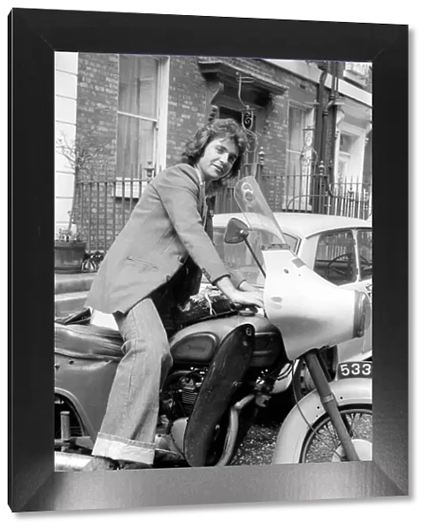 Singer David Essex seen here with a motor bike. July 1975 S75-3777
