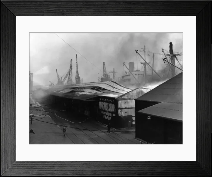Framed Print : Firefighters batlle to contain the worst Newcastle Quayside blaze since the war when Framed Print : Firefighters batlle to contain the worst Newcastle Quayside blaze since the war when