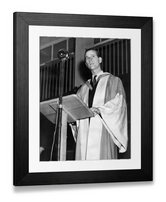 Framed Print : Prince Philip, Duke of Edinburgh, wearing the robes of Civil Law after receiving an Framed Print : Prince Philip, Duke of Edinburgh, wearing the robes of Civil Law after receiving an