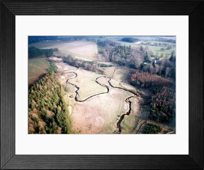 Framed Print : An aerial view of a very dry British countryside Framed Print : An aerial view of a very dry British countryside