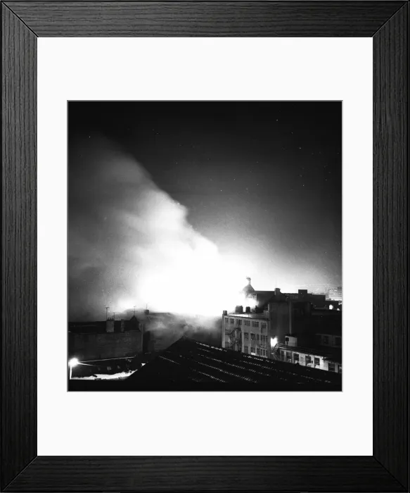 Framed Print : Firefighters tackle a fire at Callers furniture store on Northumberland Street in Framed Print : Firefighters tackle a fire at Callers furniture store on Northumberland Street in