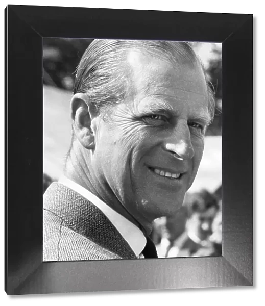 A smiling Prince Philip, Duke of Edinburgh, during the Burghley Horse Trials
