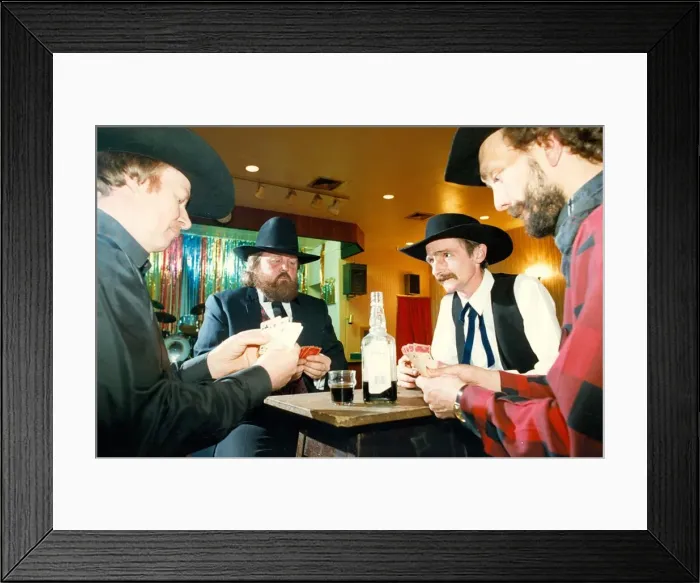 Framed Print : Bill Hall (Rebel), Ronnie Duffy (Buffalo), Mervyn Greener and Graham Toward (Bronco Framed Print : Bill Hall (Rebel), Ronnie Duffy (Buffalo), Mervyn Greener and Graham Toward (Bronco