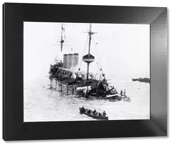 H. M.s Hermes sunk in the Straits of Dover. October 1914. OP732-B