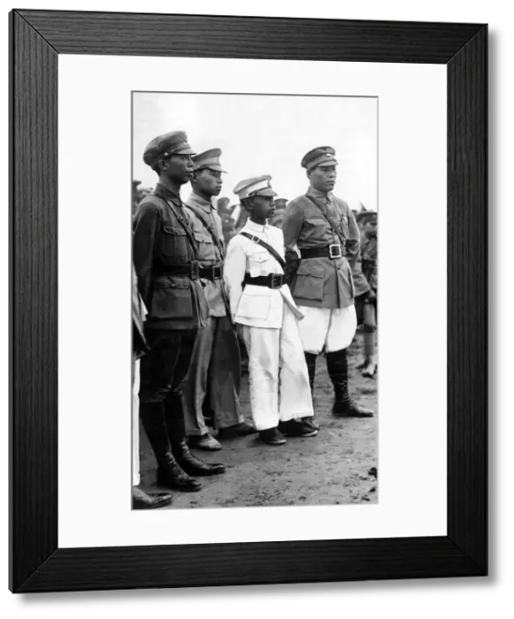 Framed Print : Officers of Chiang Kai Sheks nationalist army with young officer in white uniform in Framed Print : Officers of Chiang Kai Sheks nationalist army with young officer in white uniform in