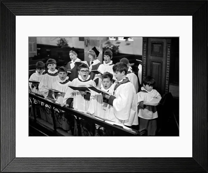 Framed Print : Children Singing: Choir of the Saxon Church at Barwick-in-Elmet, near Leeds singing