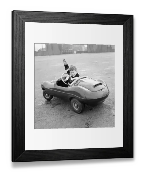 Framed Print : Young drivers: Small boys driving miniature cars. January 1966 F94 Framed Print : Young drivers: Small boys driving miniature cars. January 1966 F94