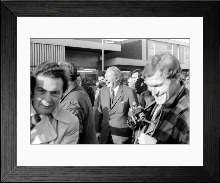 Framed Print : Edward Heath Prime Minister out on the hustings drumming up support for the Tory party in