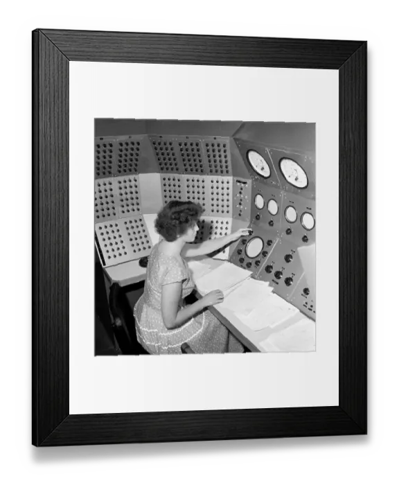 Framed Print : Electronics Computers: Girl operators working at the control panels of Bristol Aircraft Framed Print : Electronics Computers: Girl operators working at the control panels of Bristol Aircraft