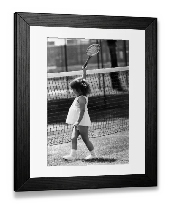 Framed Print : Julie Wimbledon the action girl of tennis makes her play. June 1973 Framed Print : Julie Wimbledon the action girl of tennis makes her play. June 1973