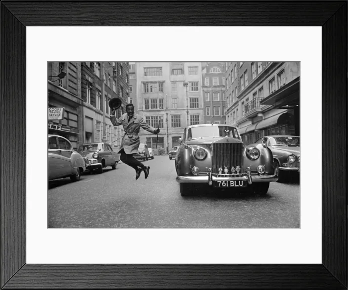Framed Print : Sammy Davis Jnr. in London with his new Rolls Royce. 31st March 1963 Framed Print : Sammy Davis Jnr. in London with his new Rolls Royce. 31st March 1963