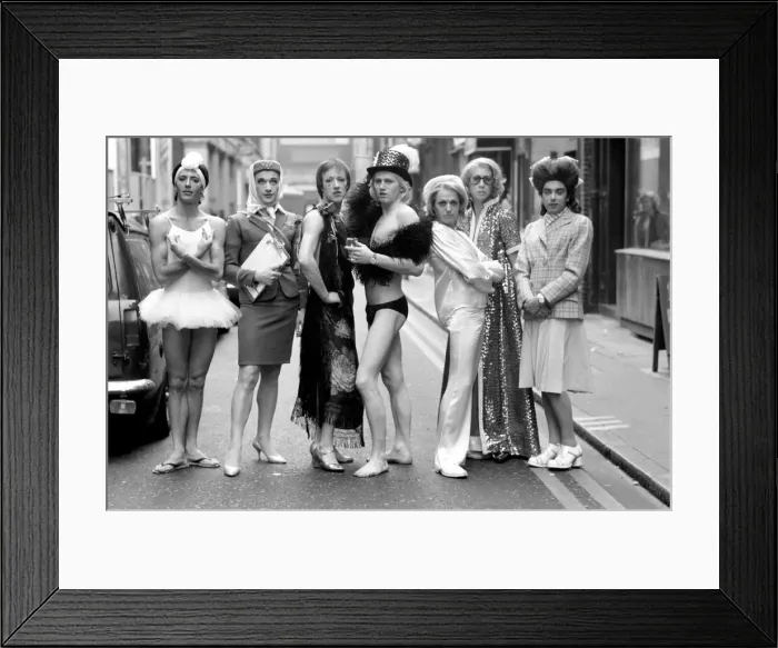 Framed Print : Seven men impersonators are appearing at a West End Night Club where they do Framed Print : Seven men impersonators are appearing at a West End Night Club where they do