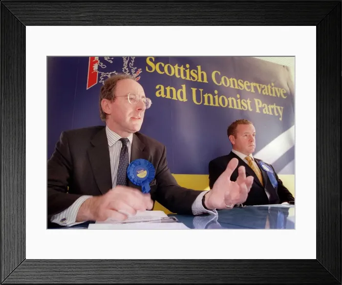 Framed Print : Sir Malcolm Rifkind 14th September 1999 at Conservative Party press conference for
