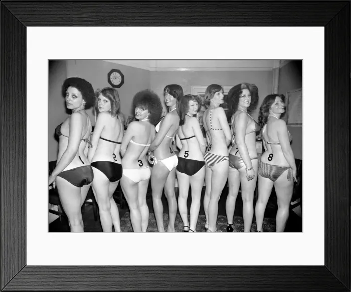 Framed Print : Beautiful Bottom Competition: For identification purposes - Main Line up of girls