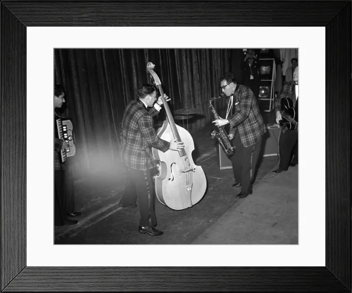 Framed Print : Bill Haley and His Comets tour of Britain which was largely sponsored by the Daily Mirror Framed Print : Bill Haley and His Comets tour of Britain which was largely sponsored by the Daily Mirror