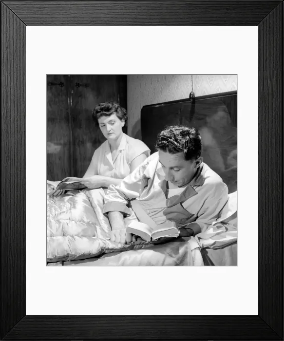 Framed Print : Wife who pins up hobbys hair: Each night Mrs. Potaczek pins up her husbands hair