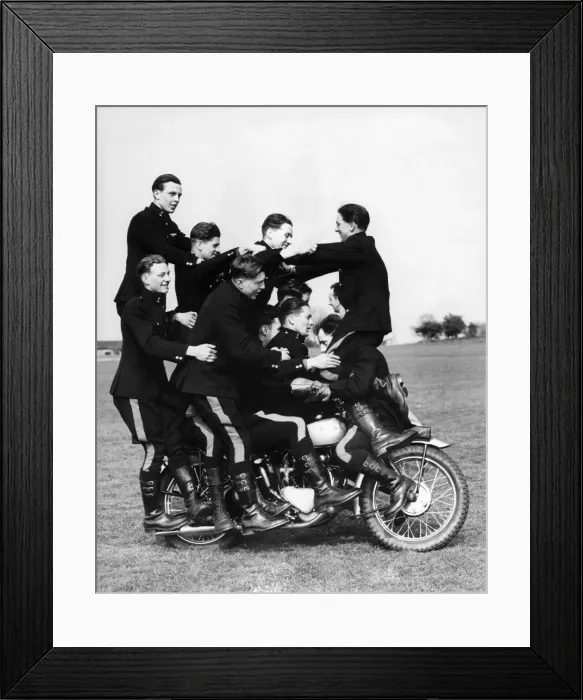 Framed Print : The annual motor cycle display by the Royal Signals was held at Catterick Camp Framed Print : The annual motor cycle display by the Royal Signals was held at Catterick Camp