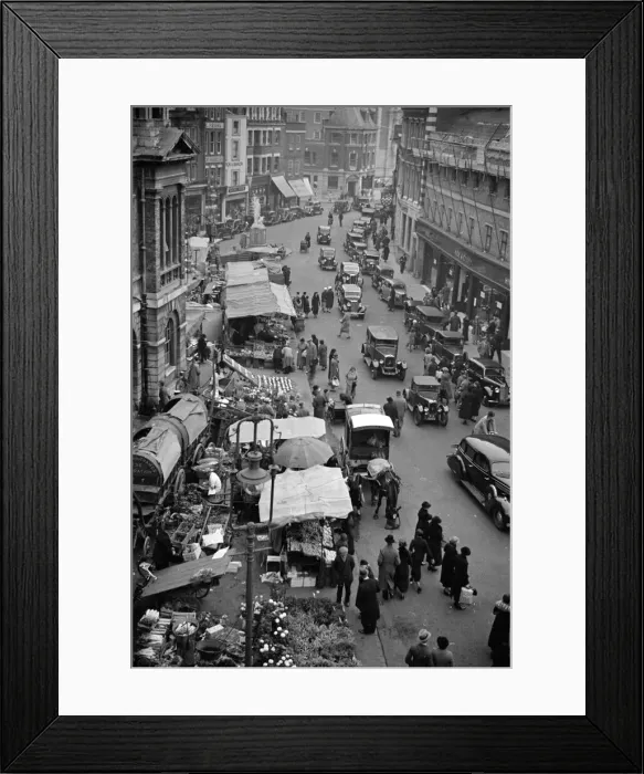 Framed Print : Market day in Kingston High Street November 1936