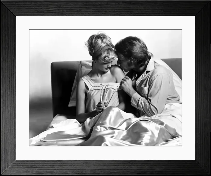 Framed Print : Love and romance - romantic couple. Couple in bed Framed Print : Love and romance - romantic couple. Couple in bed