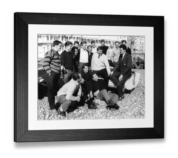 Framed Print : Jimmy Hill Coventry City manager at Worthing Sussex March 1963 talking to his