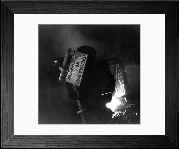 Framed Print : Blitz, London. Stretcher Party car wreck. C. B 8B. December 1st 1941 Framed Print : Blitz, London. Stretcher Party car wreck. C. B 8B. December 1st 1941